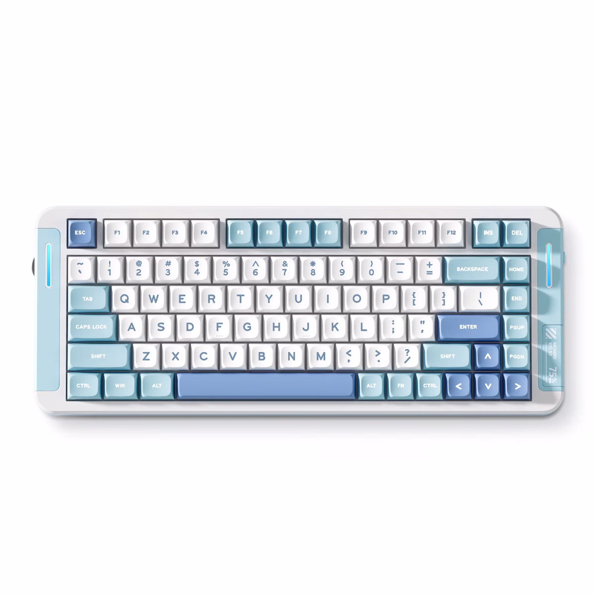 MCHOSE X75 V2 Custom Mechanical Keyboard for Office & Gaming, Type-C Cable/2.4G Hz/BT Wireless, 75% Layout, Hyacinth Switch, Blue | MC-X75V2-1 – Buy Online