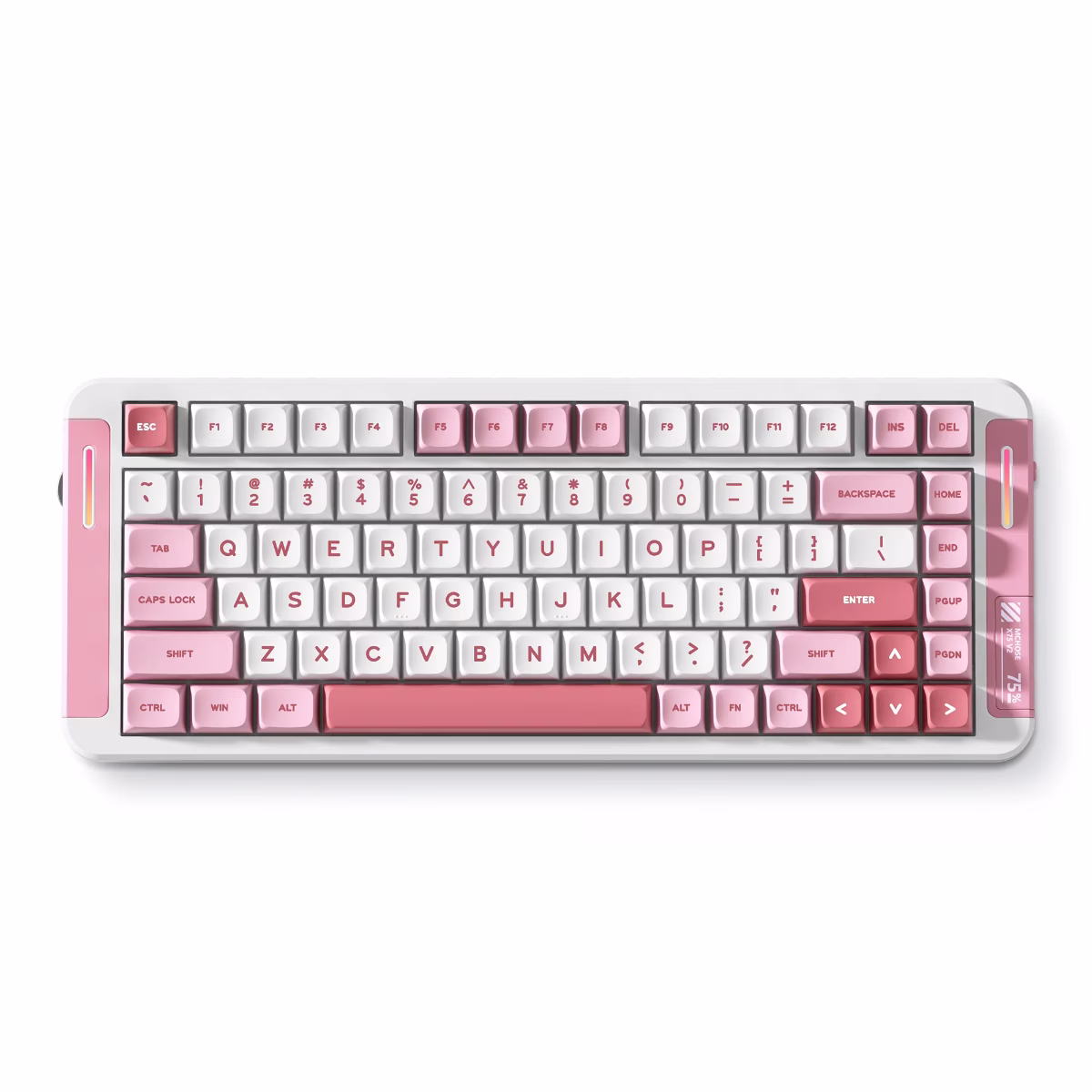 MCHOSE X75 V2 Custom Mechanical Keyboard for Office & Gaming, Type-C Cable/2.4G Hz/BT Wireless, 75% Layout, Hyacinth Switch, Pink | MC-X75V2-2 image