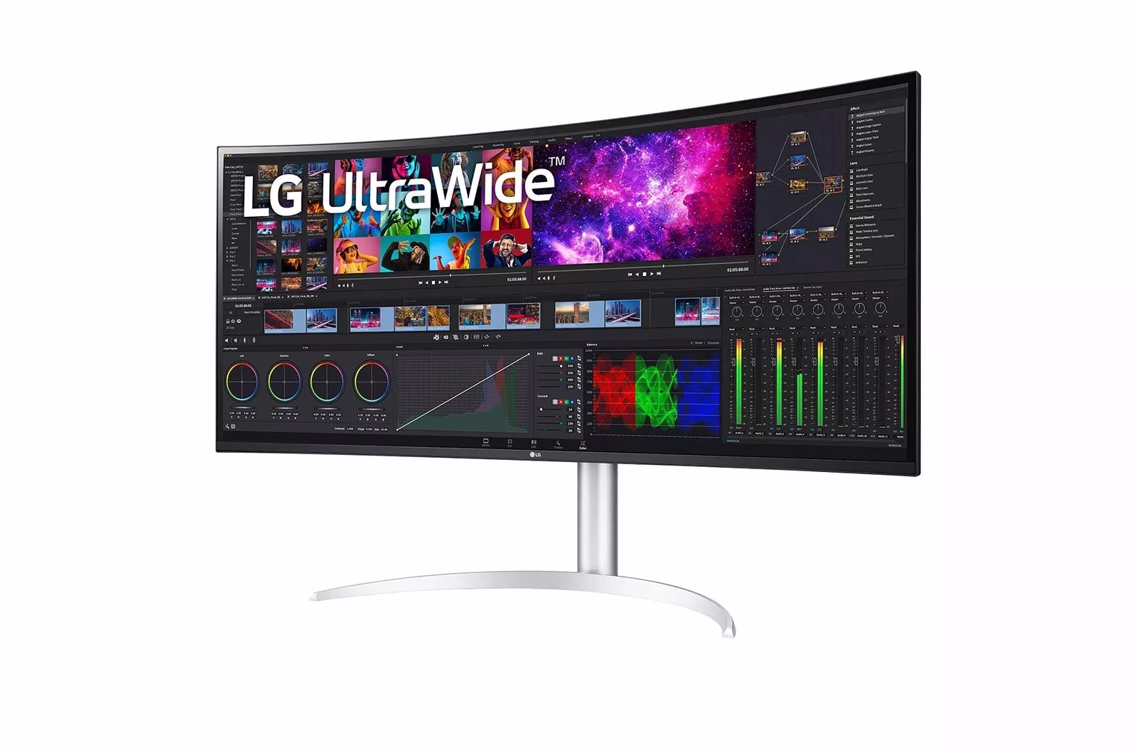 LG 40WP95C-W 40'' Curved UltraWide WUHD 5K2K Nano IPS Monitor, With Thunderbolt 4 Connectivity, 72Hz Refresh Rate, 5ms Response Time, DCI-P3 98% Color Gamut, AMD FreeSync, HDR 10, Silver | 40WP95C-W thumbnail 2