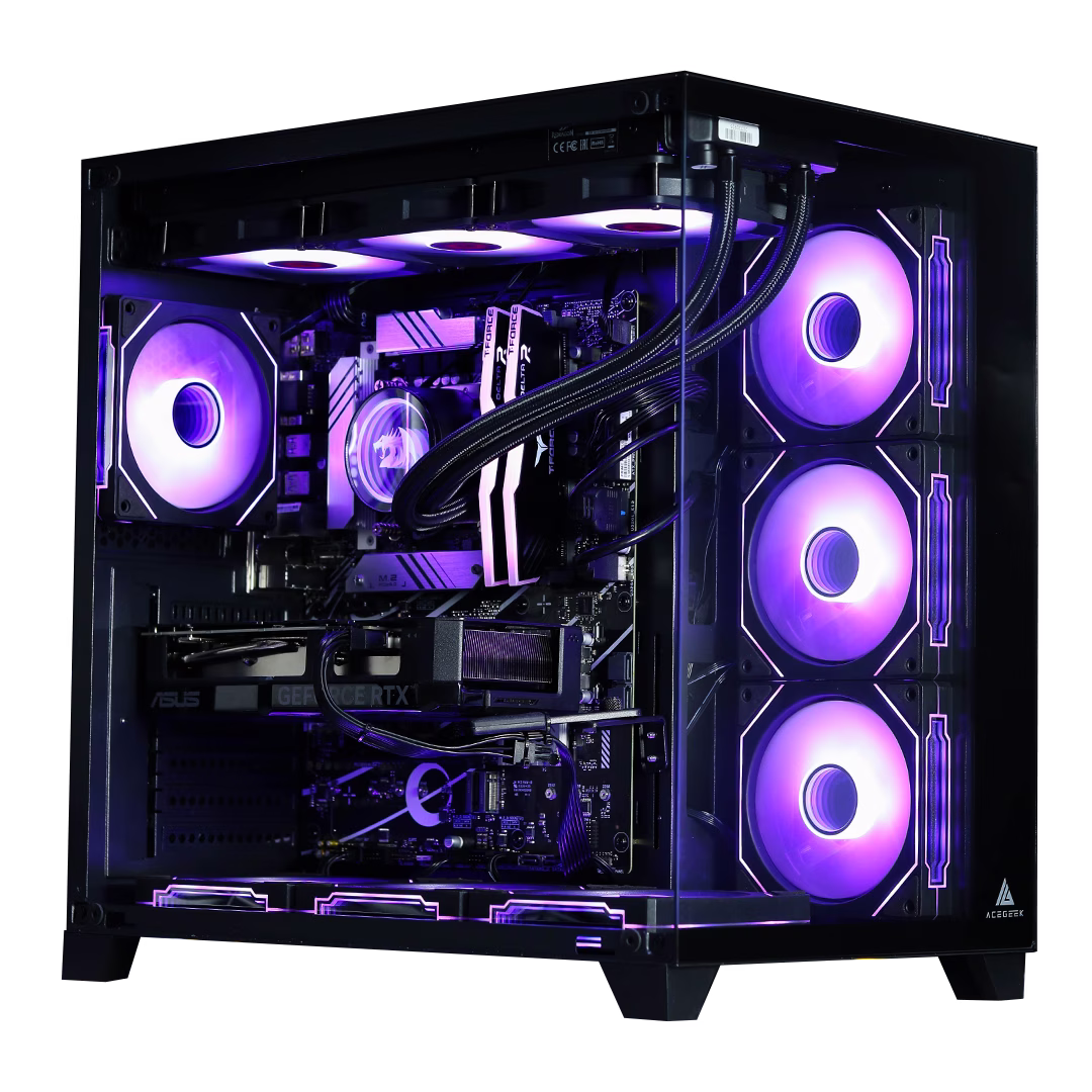 ACEGEEK R425 Pro Gaming PC: Intel Core i9-14900K + ZOTAC RTX 5070 Solid 12GB, 32GB DDR5 6000MHz RGB, 1TB NVMe, 360mm ARGB AIO, 750W image