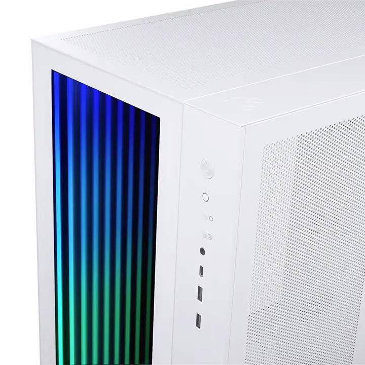 Magnium Gear NEO QUBE 2 Infinity Mirror White Mid-Tower Case, Dual HDD cage (removable), Triple SSD bracket, Velcro-tie cable management, Up to 9x 120 mm & 4x 140mm fan locations, 360 Radiator support, Up to 280mm wide E-ATX motherboard | MG-NE620QI_DWT02 thumbnail 4