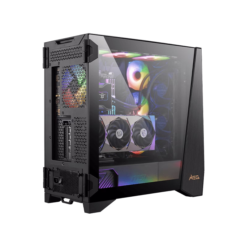 Nanotech MSI PWD. High-End Gaming & Rendering PC: Core i9 14900KF, RTX 4080 SUPER 16G VENTUS 3X GDDR6X OC, 64GB (2x32GB) DDR5 DRAM 6400MT/s, 4TB PCIe Gen5 NVMe, C360 CPU Liquid Cooler, 1300W 80+ Platinum, WiFi 7+ BT, 1 Year Warranty    image