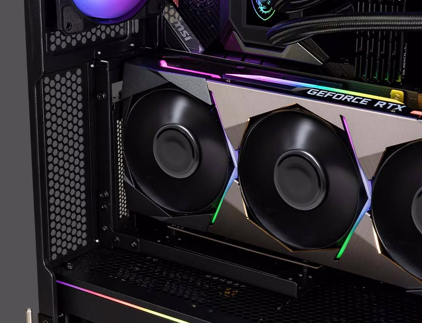 MSI Powered Gaming PC, AMD Ryzen 9 9950X 16-Core, 32 Threads, RTX 4070 Ti Gaming X Slim 12GB, 32GB (2x16GB) DDR5 6000MTs, 2TB NVMe SSD, 750W, 240mm AIO Cooler image