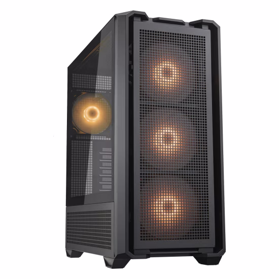 Cougar MX600 RGB ATX Full Tower PC Case, Up to 360MM Radiator, 4xARGB Pre-Installed Fans, USB-C Gen2x1, USB 3.0x2, Audio, RGB Button, Black | 3857C90.0001 thumbnail 3