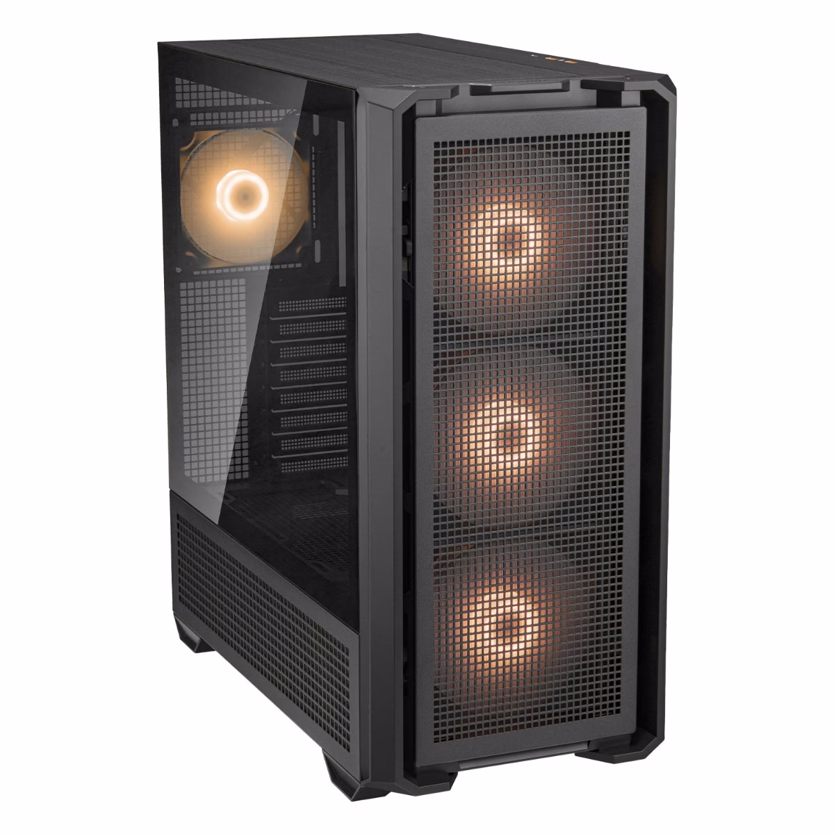 Cougar MX600 RGB ATX Full Tower PC Case, Up to 360MM Radiator, 4xARGB Pre-Installed Fans, USB-C Gen2x1, USB 3.0x2, Audio, RGB Button, Black | 3857C90.0001 thumbnail 5