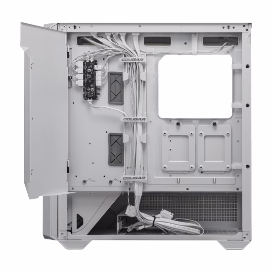 Cougar MX600 RGB ATX Full Tower PC Case, Up to 360MM Radiator, 4xARGB Pre-Installed Fans, USB-C Gen2x1, USB 3.0x2, Audio, RGB Button, White | 3857C90.0002 thumbnail 2