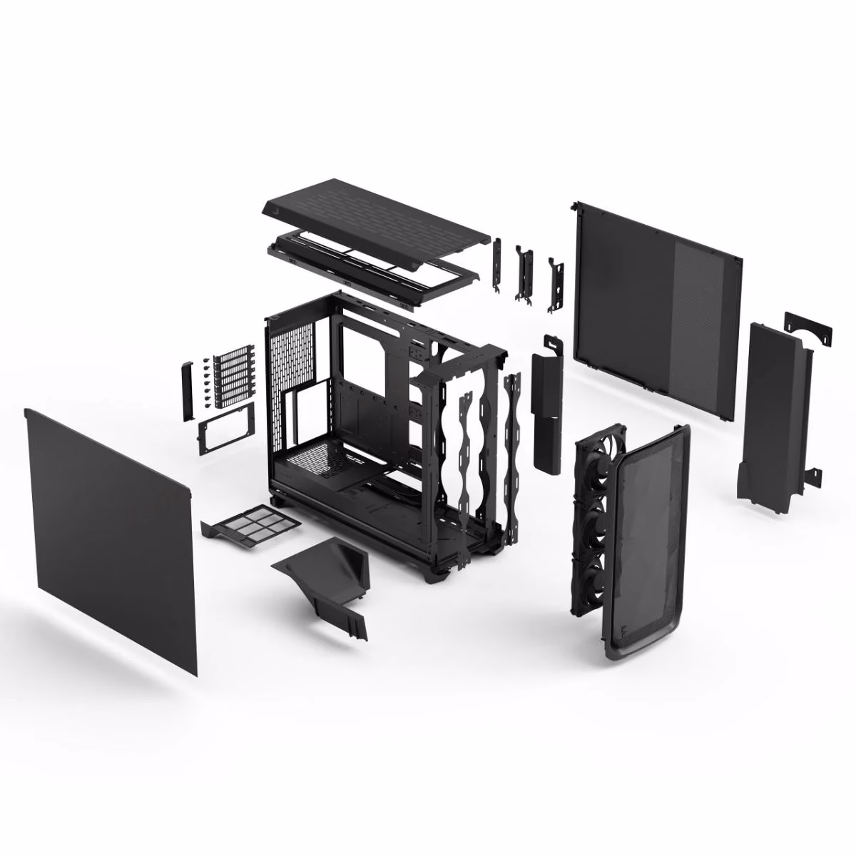 Fractal Meshify 3 XL Black Solid Computer Case, Includes 3x Fans, Supports Motherboard up to EE-ATX / SSI-EEB / SSI-CEB, Radiator 360/420mm, 20 Gbps USB Type-C, 2x USB-A | FD-C-MES3X-01 thumbnail 5