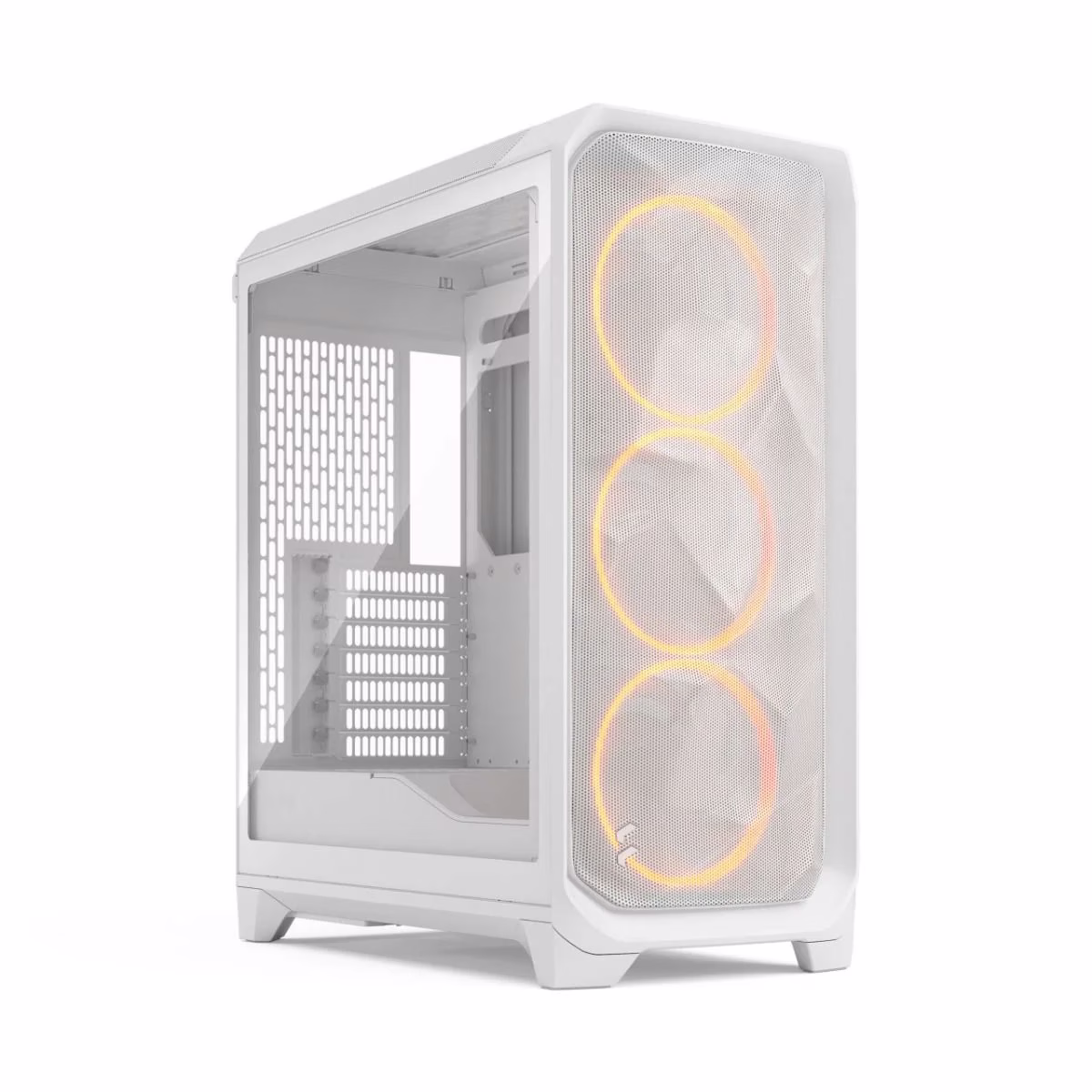 Fractal Meshify 3 White RGB TG Clear Tint Computer Case, 3x Pre-installed Fans, Supports Motherboard upto E-ATX, Radiator Upto 280/360 mm, Type-C 20 Gbps, USB 5 Gbps, Tool-less Side Panels | FD-C-MES3A-07 image