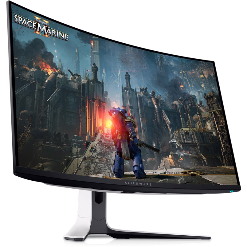 DELL Alienware 32" 4K QD-OLED Curved Gaming Monitor, 4K UHD 3840 x 2160 @ 240Hz, 0.03ms G-to-G, AdaptiveSync & NVIDIA G-Sync, 1Bn Colors, DCI-P3 99% Dolby Vision, DP 1.4 / HDMI 2.1, USB-C | AW3225QF thumbnail 3
