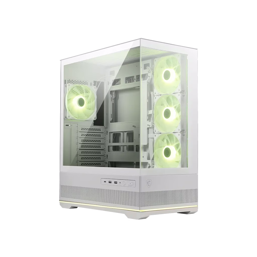 MSI MAG PANO 110R PZ Mid-Tower White Gaming Case, 4x Pre-installed ARGB Case Fans, Supports ATX Back-connect Motherboard, 360mm Radiator, up to 10 fans | 306-7G28W21-JA4 – Buy Online