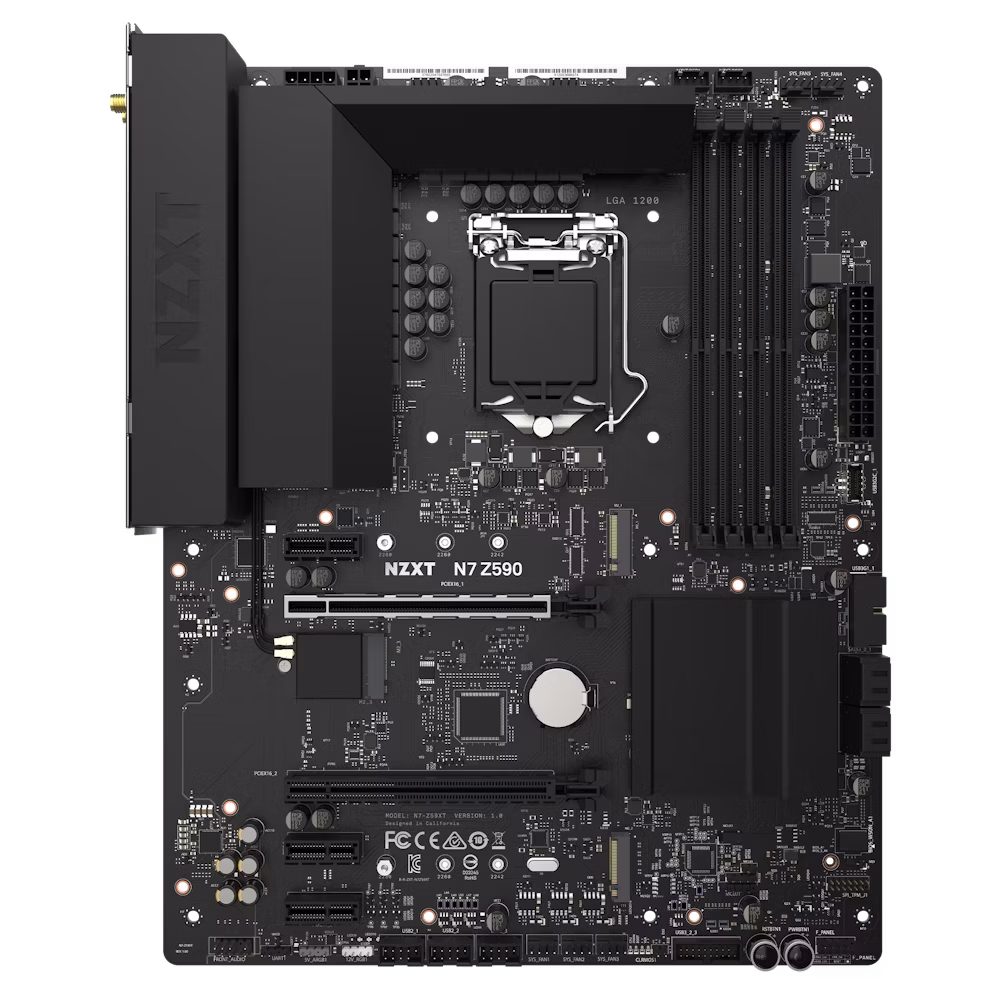 NZXT, N7 Z590 Intel Z590 gaming ATX motherboard, with Wi-Fi and CAM features,  DDR4, Digital RGB, Digital fan control, Wifi 6E, Bluetooth V5.2, Multi-GPU support, Integrated rear I/O shield | N7-Z590XT-W1 – Buy Online