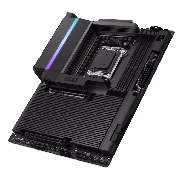 NZXT N9 X870E AMD X870E ATX Gaming Wi-Fi 7 Motherboard with Full Cover & RGB, 4x DDR5 8000+ MT/s,  USB 4 (40 Gbps), Wi-Fi 7, and 5GbE, Black | N9-X87XT-B1 thumbnail 2