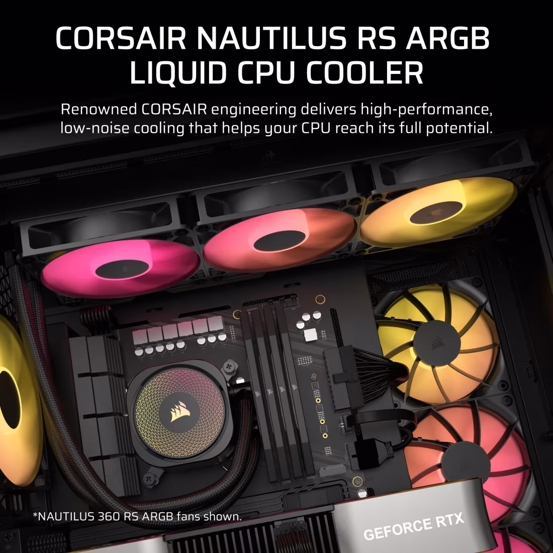 Corsair NAUTILUS 240 RS ARGB Liquid CPU Cooler, LGA 1851, LGA 1700, & AM5, AM4, High airflow, Static Pressure, and Low Noise, Black | CW-9060092-WW thumbnail 4