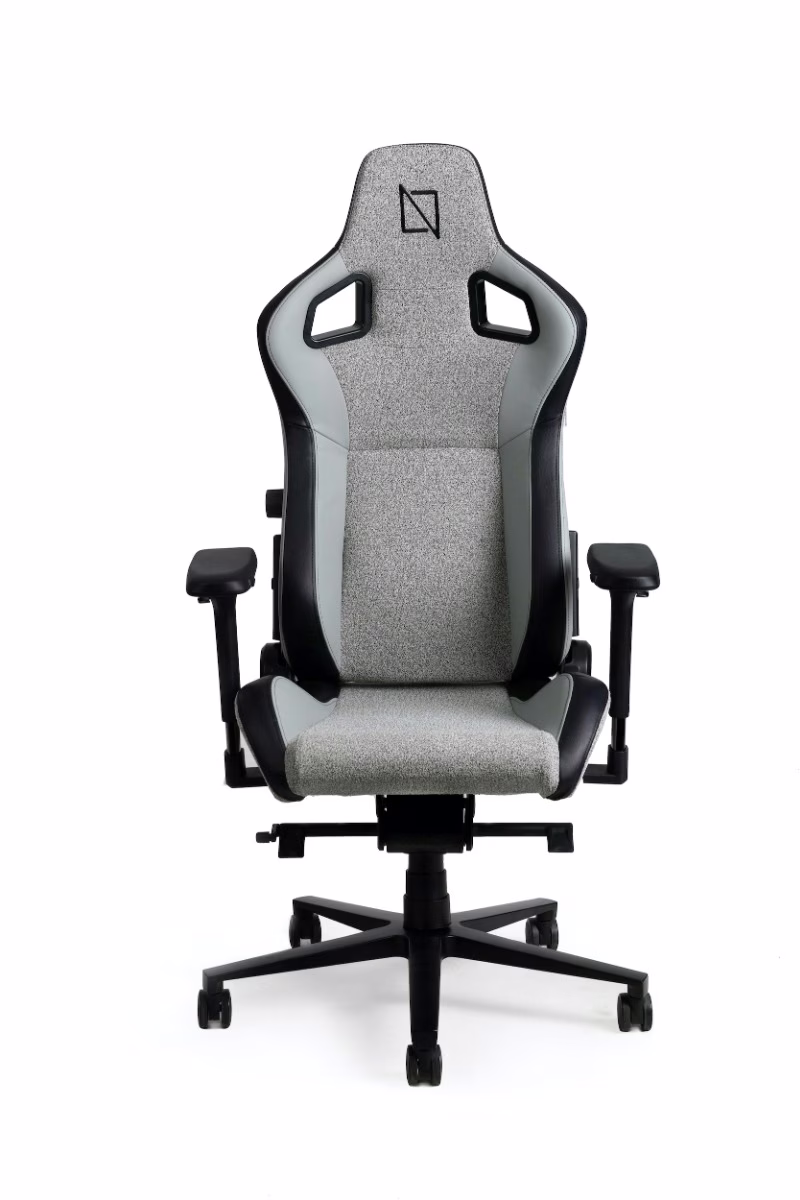 NAVO APEX AIR Fusion Weave Premium Ergonomic Gaming/Office Chair, 155?? Reclining High Back Chair, 4D Metal Armrest, Magnetic Memory Foam Headrest & Lumbar Support by Navoergonomics | Light Grey image