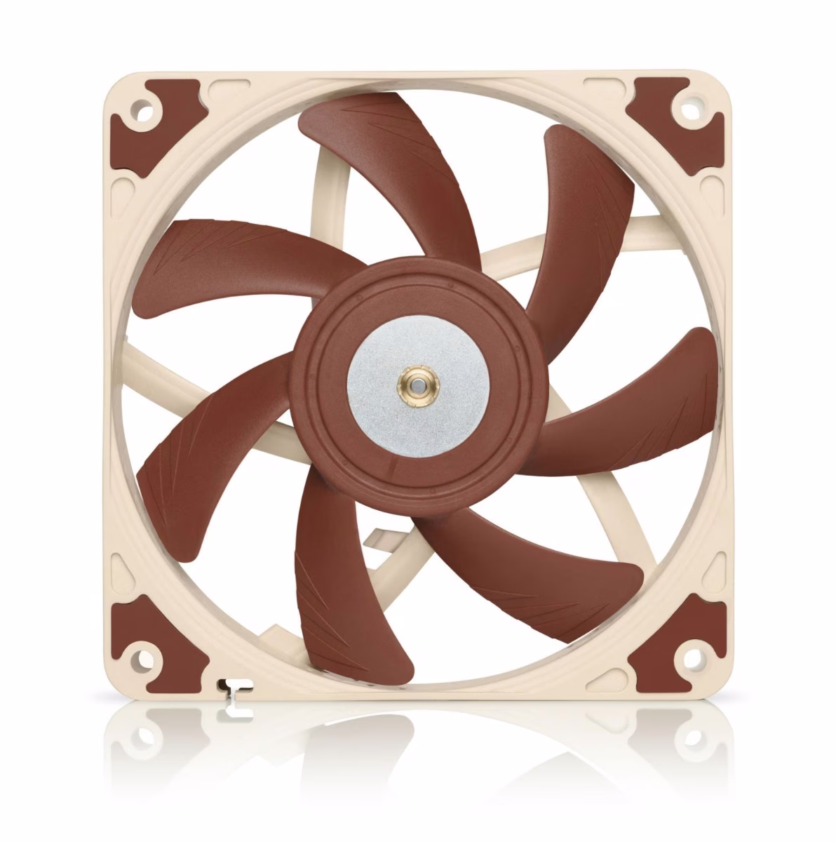 Noctua NF-A12x15 PWM, Premium Quiet Slim Fan, 4-Pin (120x15mm, Brown), 15mm slim design,  Metal-reinforced motor hub, Stepped Inlet Design, AAO frame image
