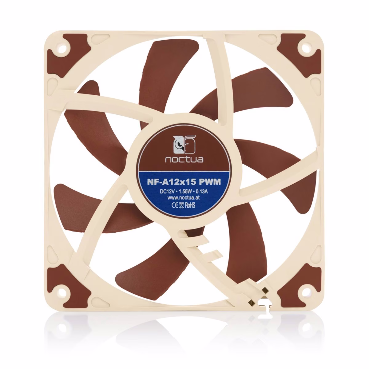 Noctua NF-A12x15 PWM, Premium Quiet Slim Fan, 4-Pin (120x15mm, Brown), 15mm slim design,  Metal-reinforced motor hub, Stepped Inlet Design, AAO frame thumbnail 5