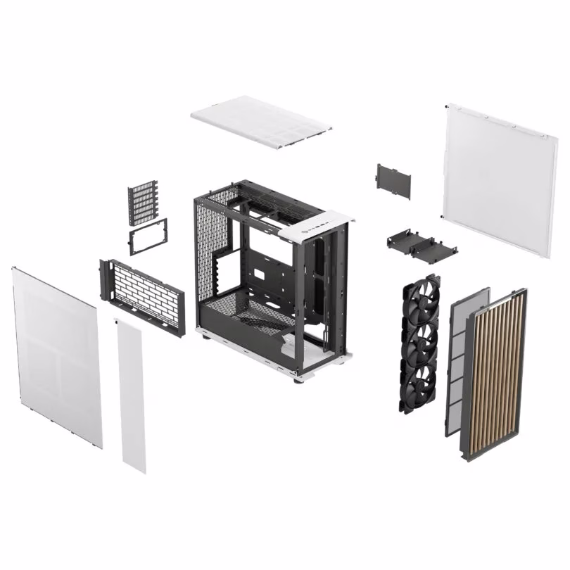 Fractal North XL Chalk White Mesh Gaming Case, Full Mesh Side Panel, 3x Pre Installed 140 Mm Fan, 4x Drive Mounts, 7x Expansion Slots, Motherboard Supports Upto E-ATX | FD-C-NOR1X-03 thumbnail 12