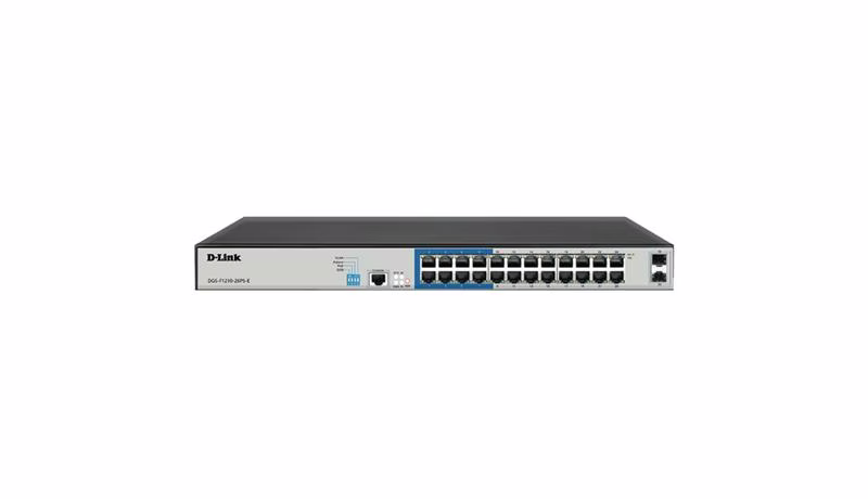 DLINK DGS-F1210-26PS-E 26-port Switch, 10/100/1000Base-T, Long Range 250m, PoE+, Smart Switch with 24 PoE Ports, 2 SFP Ports | DGS-F1210-26PS-E – Buy Online