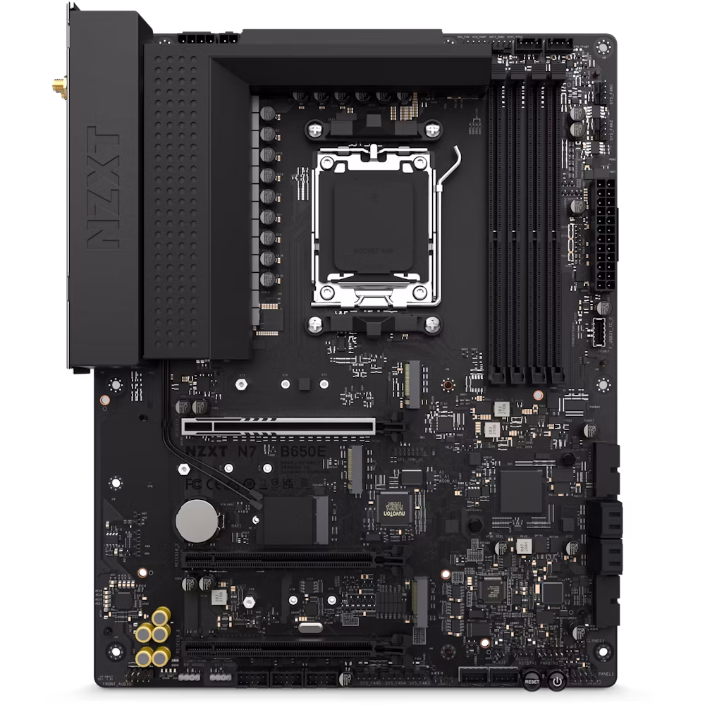 NZXT AMD B650E N7 AM5 ATX Motherboard, AMD B650 Chipset, 4x DDR5 DIMM, Max 128GB Memory, 3x M.2, 4x SATA, PCIe 5.0 ??16, AMD RDNA 2 Graphics, 1x HDMI, 2.5G LAN, USB 2.0x2 USB Type-C, Black | N7-B65XT-B1 thumbnail 2