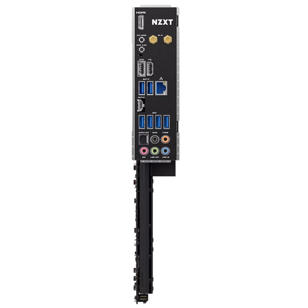 NZXT AMD B650E N7 AM5 ATX Motherboard, AMD B650 Chipset, 4x DDR5 DIMM, Max 128GB Memory, 3x M.2, 4x SATA, PCIe 5.0 ??16, AMD RDNA 2 Graphics, 1x HDMI, 2.5G LAN, USB 2.0x2 USB Type-C, Black | N7-B65XT-B1 image