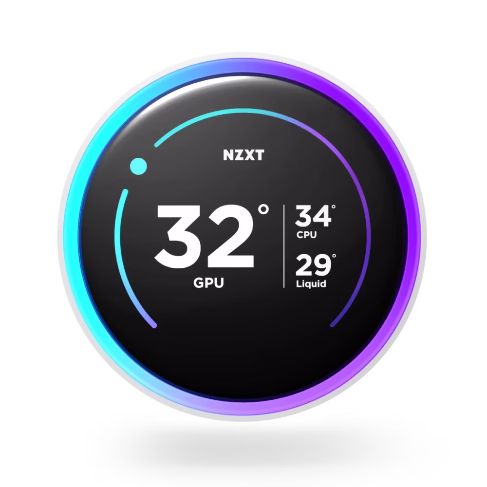 NZXT Kraken Elite 360 RGB 360mm AIO Liquid Cooler,  2.72" IPS LCD & RGB, LGA 1851, 1700 & 1200/115X, Custom-designed NZXT Turbine Pump, Fluid Dynamic Bearing, White | RL-KR36E-W2 thumbnail 3