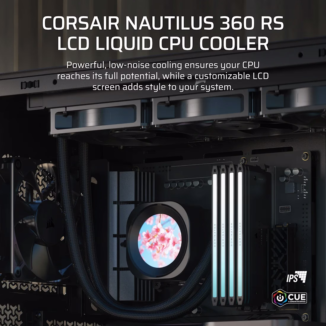 CORSAIR NAUTILUS 360 RS LCD Liquid Non RGB CPU Cooler, 2.1" IPS Display, 3x Non-RGB RS120 Fans, Intel LGA 1851/1700 & AMD AM5 | CW-9061033-WW thumbnail 2