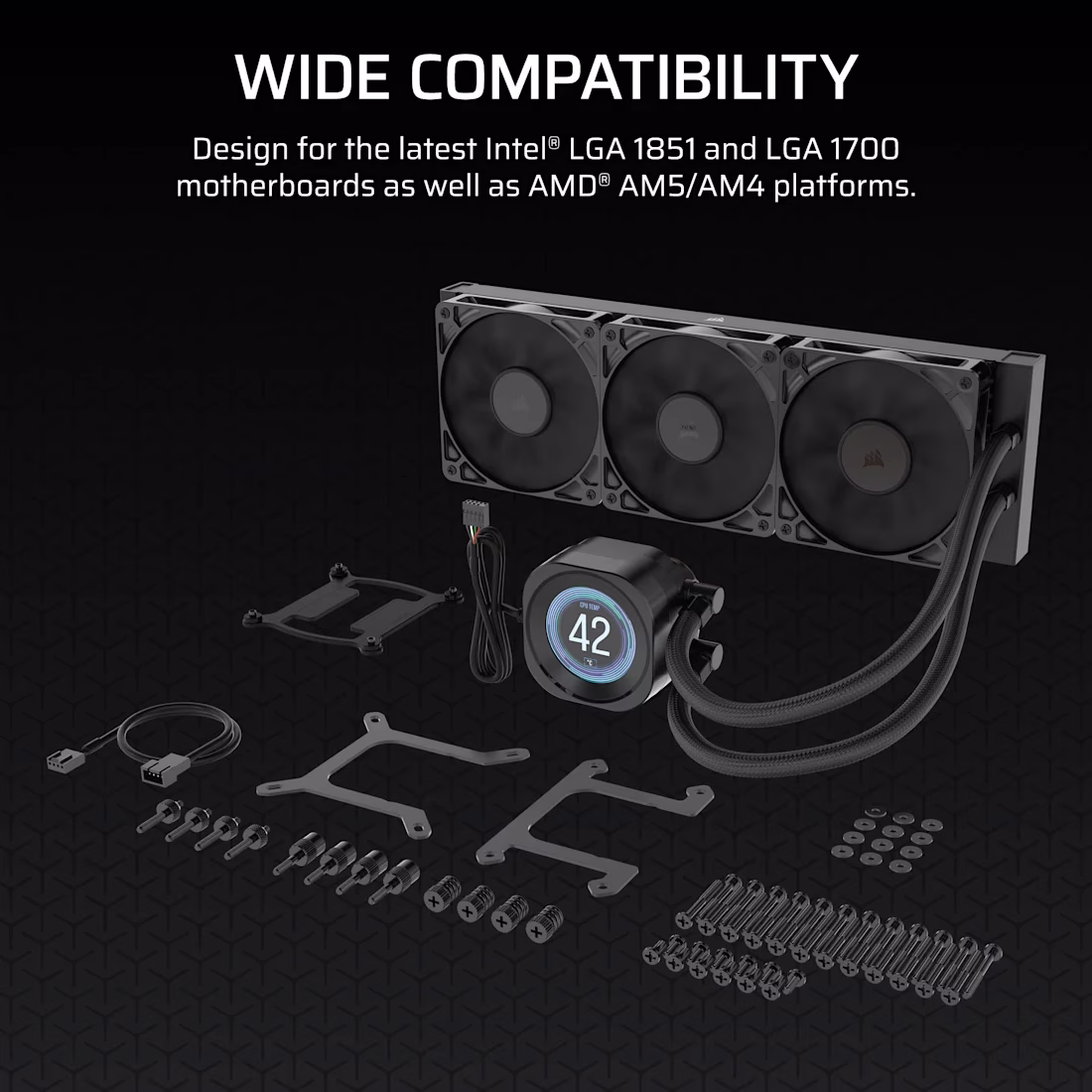 CORSAIR NAUTILUS 360 RS LCD Liquid Non RGB CPU Cooler, 2.1" IPS Display, 3x Non-RGB RS120 Fans, Intel LGA 1851/1700 & AMD AM5 | CW-9061033-WW thumbnail 4