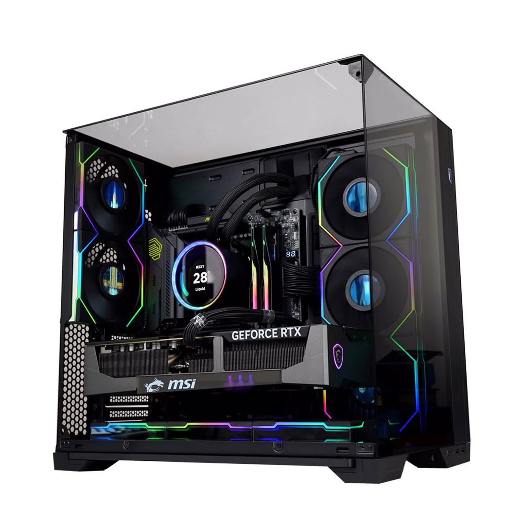 Intel Ultra 9 285K + RTX 5090 OC Creator & Gaming PC, Intel Core Ultra 9 285K, RTX 5090 OC Edition 32GB GDDR7, 64GB (2x32GB) 6000MHz, 4TB NVMe SSD, LCD AIO Liquid Cooler, 1300W Platinum, WiFi 7 – Buy Online