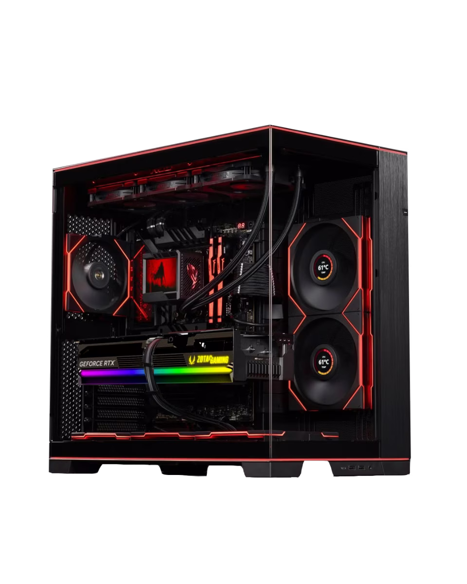 High-End Ultra 9 Gaming PC, Intel Core Ultra 9,  RTX 5080 AMP Extreme 16GB, 96GB (4x 24GB) RGB DDR5, 4TB Gen4 NVMe, 1200W, 80 Plus Platinum, AIO LCD Cooler image