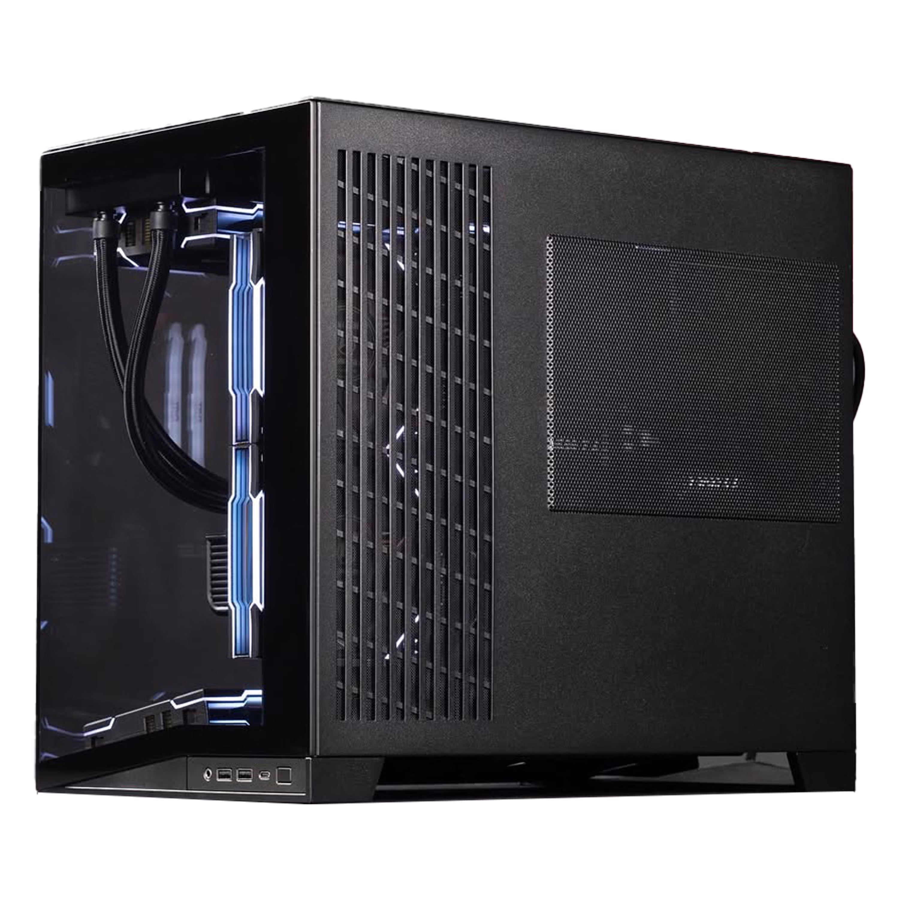 Mini Gaming PC, AMD Ryzen 7 7800X3D – 8 Cores, 16 Threads, 5.0GHz, RTX 5070 OC Edition 12GB GDDR7, 64GB (2x32GB) DDR5 6400MHz,  990 PRO 2TB NVMe, 850W ATX 3.1, RYUJIN III 360 ARGB EXTREME AIO,  O11 DYNAMIC MINI V2 FLOW,  Wireless LCD 120 Reverse Blade Fans thumbnail 2