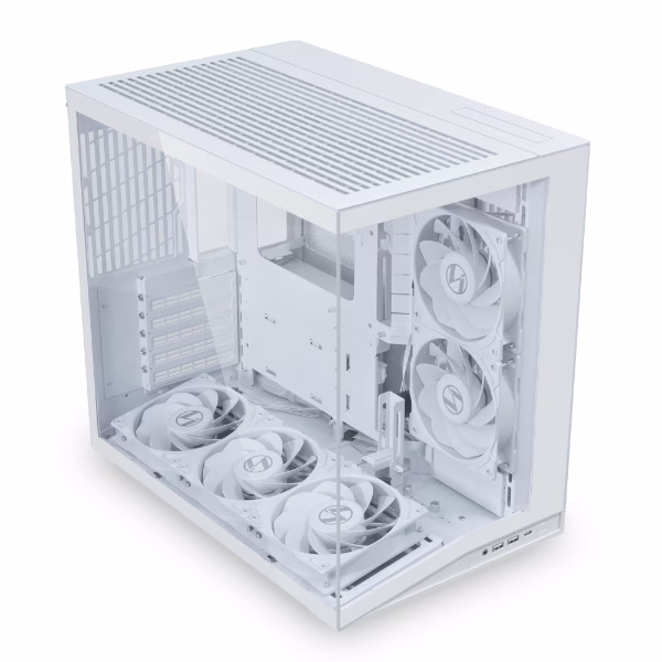 Lian Li O11 Dynamic Mini V2 Flow Panoramic Computer Case, ATX Back-Connect Support, 400mm GPU Clearance, 5x Pre-installed Reverse Fans, White | O11DMIV2FW – Buy Online