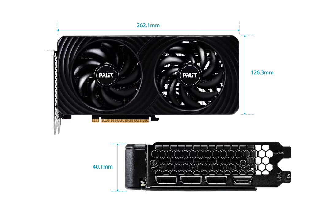 Palit GeForce RTX 5060 Ti Dual 8GB GDDR7 PCI-Express Graphics Card, Boost Clock: 2572 MHz, Memory 8GB 28000MHz GDDR7, Cuda Cores: 4608, VR Ready, PhysX/CUDA Enabled, NVIDIA Blackwell 2.0, 4nm Process, Real-Time Ray Tracing, DLSS 4. image