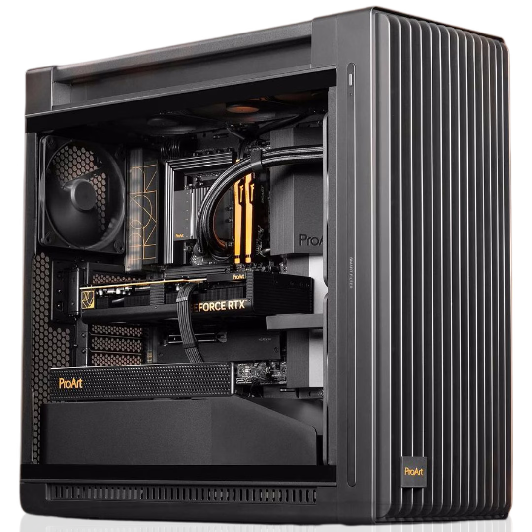 ASUS Pro Art Powered Rendering PC, AMD Ryzen 9 9950X, 4080 SUPER 16GB, 64GB (2x32GB), 2 TB, 420mm Cooler, 1200W image