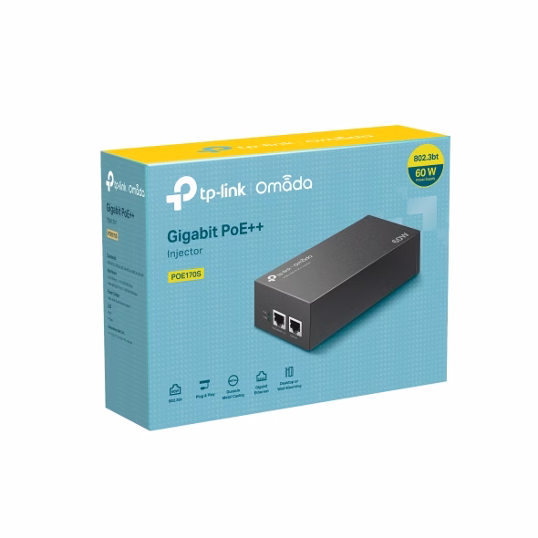 tp-link Omada PoE++ Injector, Transmitting data and power to PoE devices via an Ethernet cable, Wall-mounting and desktop design | POE170S – Buy Online
