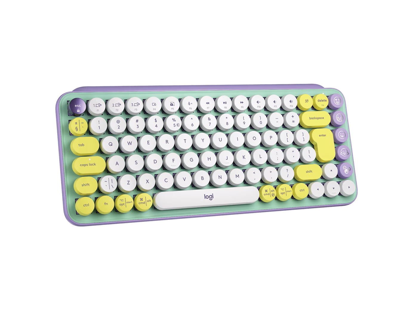 Logitech Pop Keys Wireless Mechanical Keyboard, With Customizable Emoji Keys, 10m Wireless Range, 3 Channels Easy-Switch, Bluetooth / USB Interface, UK Eng-Arabic Layout, Daydream Mint | 920-010817 thumbnail 4