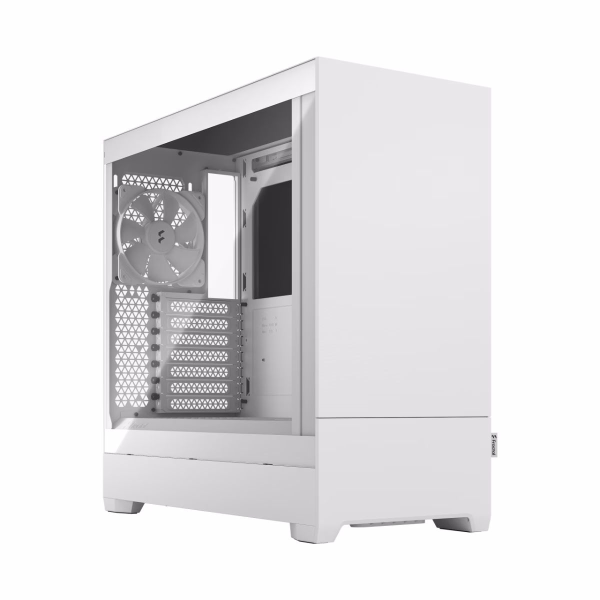 Fractal Design Pop Silent Mid-Tower PC Case, TG Clear Tint Tempered Glass Panel, Up to 280mm Radiator & 3x 120mm Fan Support, Hidden Compartment, USB-C /I/O Panel, White TG Clear Tint | FD-C-POS1A-04 thumbnail 5