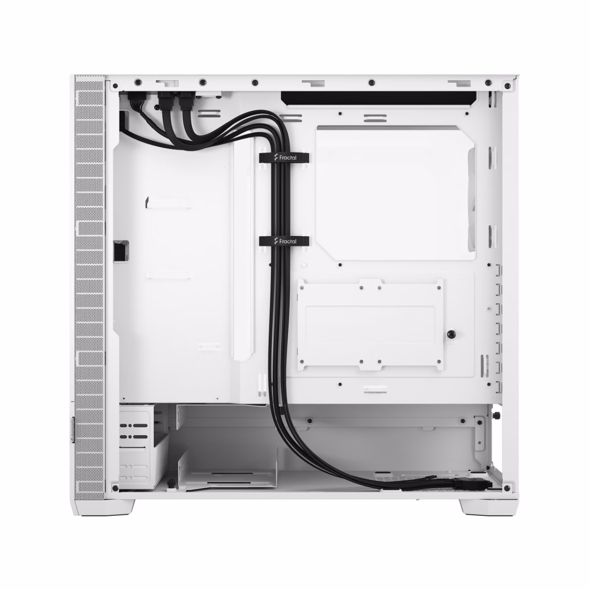 Fractal Design Pop Silent Mid-Tower PC Case, TG Clear Tint Tempered Glass Panel, Up to 280mm Radiator & 3x 120mm Fan Support, Hidden Compartment, USB-C /I/O Panel, White TG Clear Tint | FD-C-POS1A-04 thumbnail 8