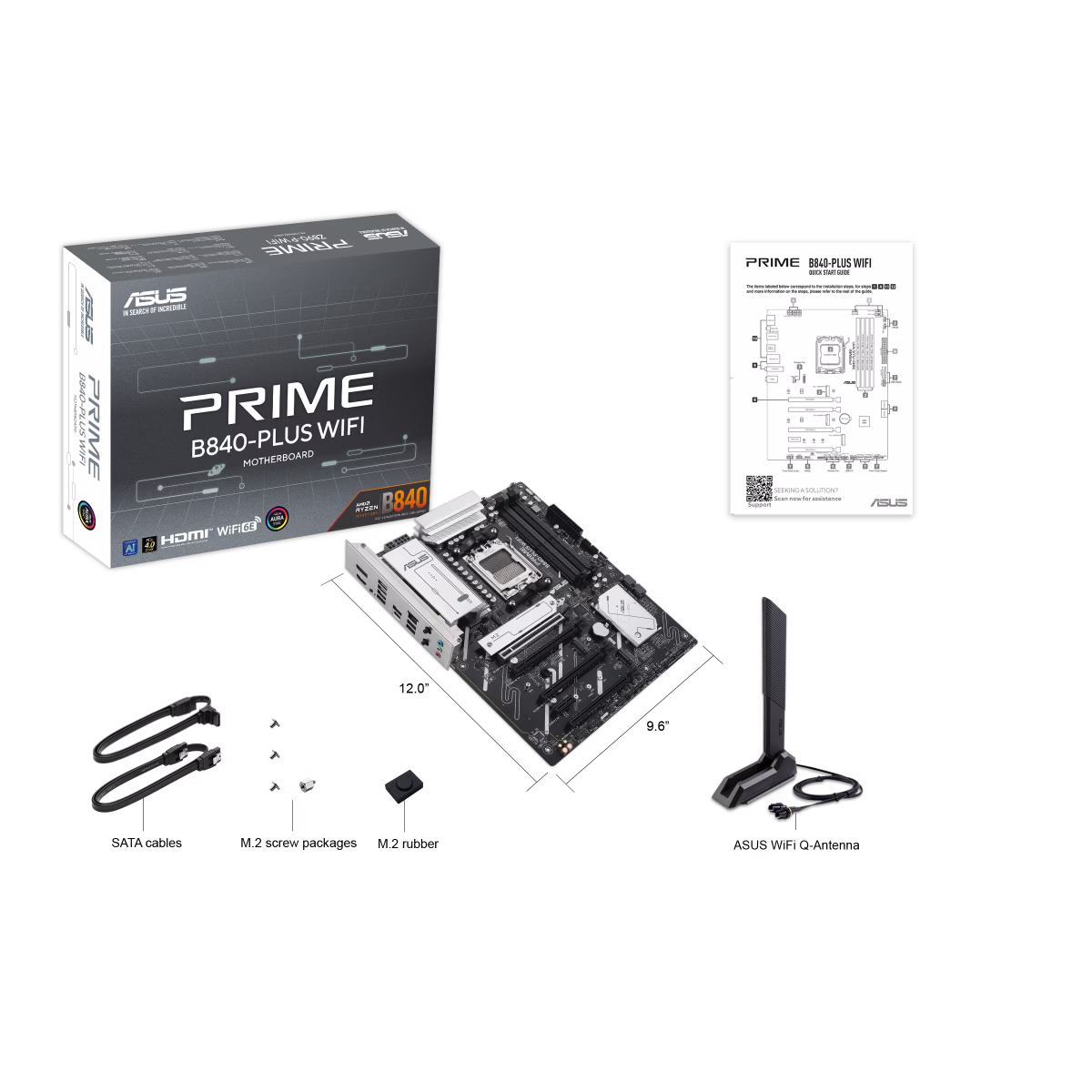 ASUS Prime B840-PLUS WIFI AMD B840 AM5 ATX Motherboard, Ryzen 9000 Ready, AI PC Ready, DDR5 Support, PCIe 4.0, WiFi 6E, 2.5Gb Ethernet, Aura Sync | 90MB1IZ0-M0EAY0 thumbnail 8