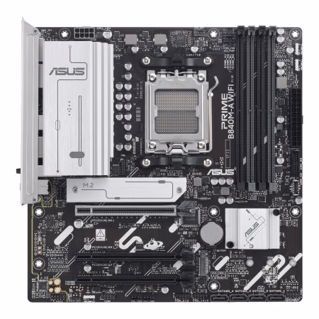 ASUS Prime B840M-A WiFi-CSM AMD AM5 B840 mATX Motherboard, Advanced AI Ready, DDR5, PCIe 4.0 Ready, 3xM.2 Slots, Wi-Fi 6E, 2.5Gb LAN, DisplayPort, HDMI, USB 5Gbps Type-C, BIOS Flashback, Aura Sync | 90MB1J20-M0EAY0 thumbnail 2