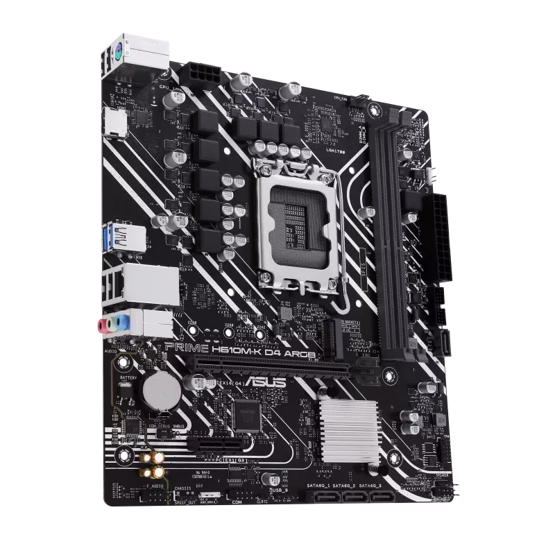 ASUS PRIME H610M-K D4 ARGB Intel H610 (LGA 1700) micro-ATX DDR4 Motherboard, PCIe 4.0, M.2 slot, Realtek 1 Gb Ethernet, HDMI, USB 5Gbps, SATA 6 Gbps, Two-Way AI Noise Cancelation, Aura Sync | 90MB1HN0-M0EAY0 thumbnail 4