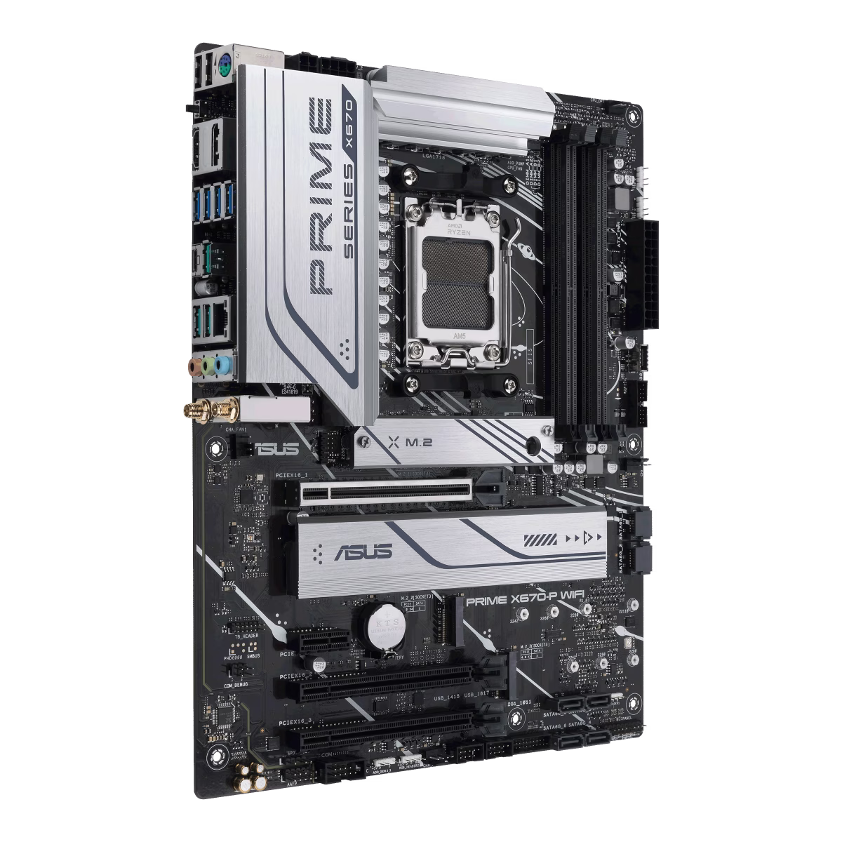 Asus PRIME X670-P WIFI DDR5 Motherboard, AM5, Gen 5 Slot for Storage, DDR5 Support, WiFi 6, 2.5 Gb Ethernet, USB 3.2 Gen 2x2 Type-C, Intelligent Control, Al Cooling II, Easy Customization | 90MB1BV0-M0EAY0 thumbnail 4