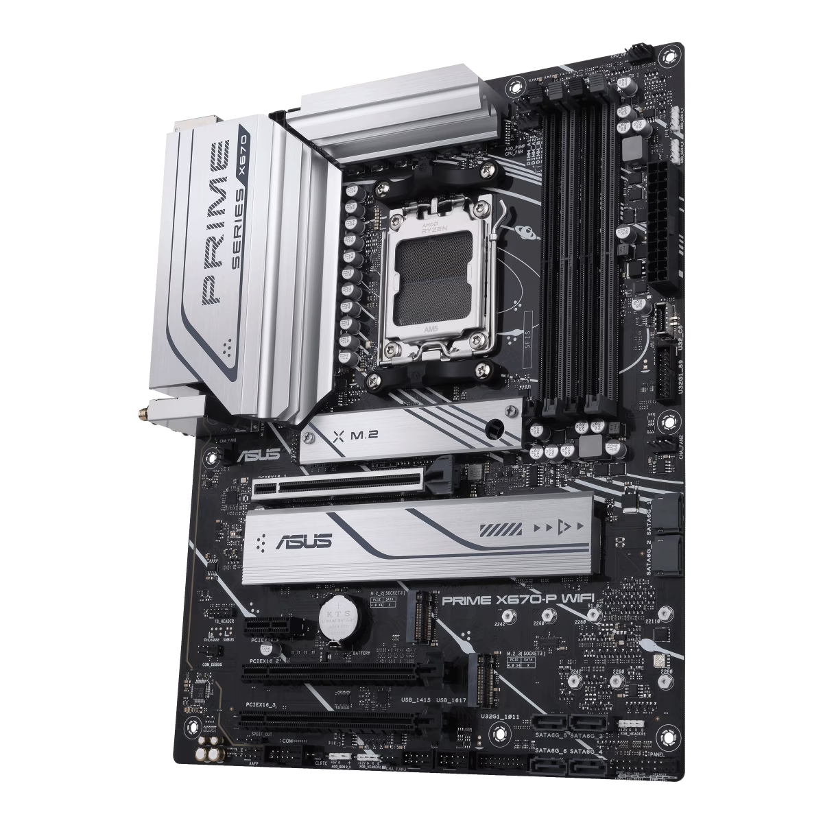 Asus PRIME X670-P WIFI DDR5 Motherboard, AM5, Gen 5 Slot for Storage, DDR5 Support, WiFi 6, 2.5 Gb Ethernet, USB 3.2 Gen 2x2 Type-C, Intelligent Control, Al Cooling II, Easy Customization | 90MB1BV0-M0EAY0 thumbnail 6