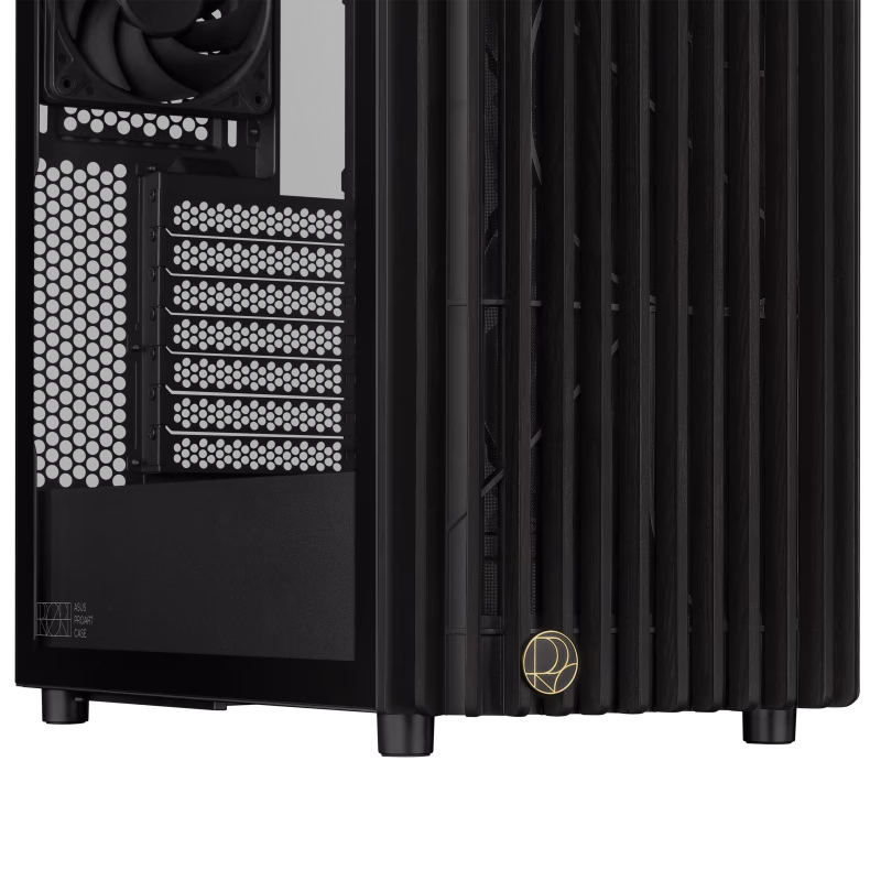 ASUS ProArt PA401 Wood Edition Tempered Glass Panel Case, 2x 160mm & 1x 120mm Pre Installed Fan, Pre-installed Fan Hub, Supports ATX Motherboard, Black | 90DC00M0-B39000 thumbnail 8