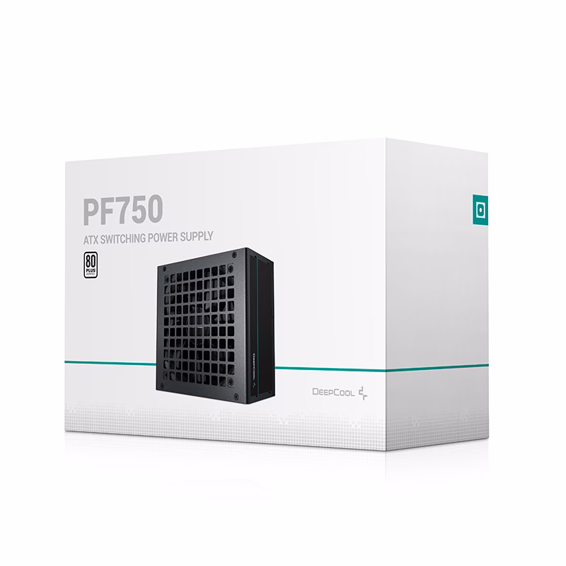 DeepCool PF750 ATX 12V Power Supply Unit, 750W Power, 80 Plus Standard Certification, 120mm Fan Size, Active PFC + Double Tube Forward 750Watts, 5% Efficiency, Black | R-PF750D-HA0B-UK – Buy Online