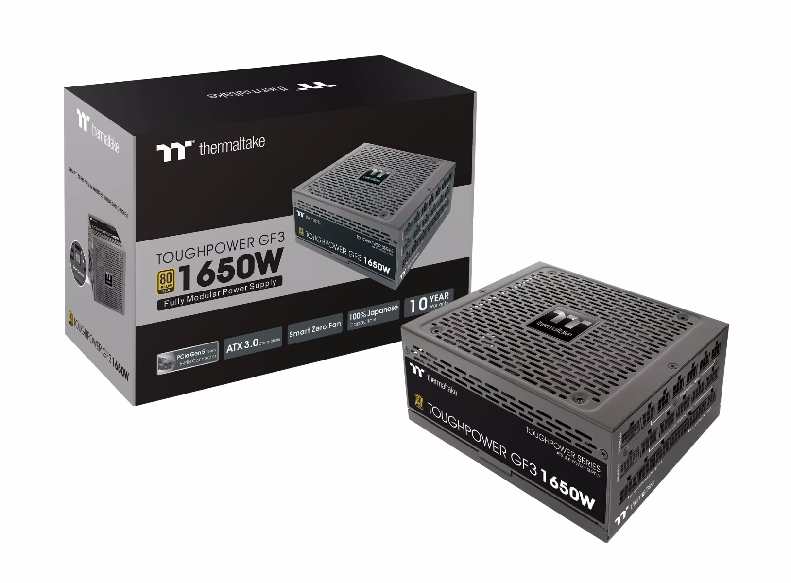 Thermaltake Toughpower GF3 Gold Full Modular Power Supply, TT Premium Edition, 1650W Capacity, 80 PLUS Gold, 140mm Ultra Quiet Smart Zero Fan, PCIe Gen 5.0 & ATX 3 .0, Black | PS-TPD-1650FNFAGK-4 thumbnail 2