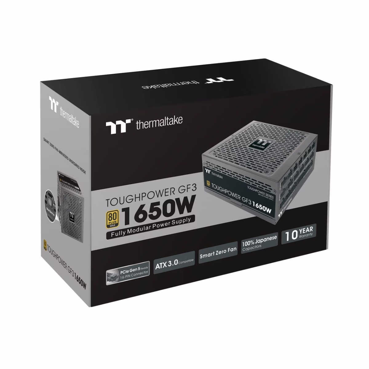 Thermaltake Toughpower GF3 Gold Full Modular Power Supply, TT Premium Edition, 1650W Capacity, 80 PLUS Gold, 140mm Ultra Quiet Smart Zero Fan, PCIe Gen 5.0 & ATX 3 .0, Black | PS-TPD-1650FNFAGK-4 image