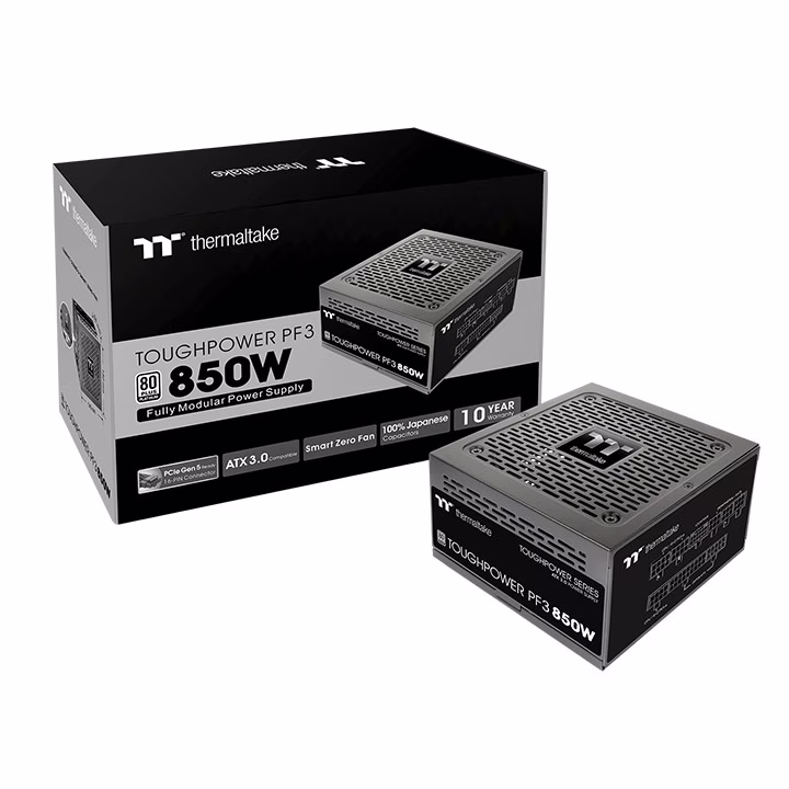 Thermaltake Toughpower PF3 Platinum Full Modular Power Supply, 850W Output Capacity, Compact Design, PCIe Gen 5.0 Ready, Active PFC, Black | PS-TPD-0850FNFAPK-3 thumbnail 3