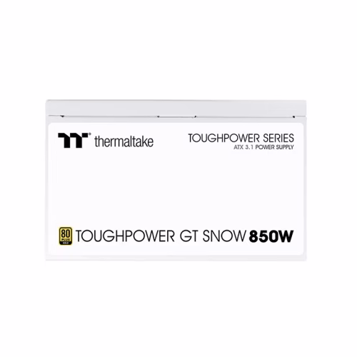 Thermaltake TOUGHPOWER GT Snow 850W Fully Modular Power Supply (PSU), 80 PLUS Gold, ATX 3.1 & PCIe 5.0 Ready, 12V-2x6 Connector | PS-TPT-0850FNFAGK-W thumbnail 2