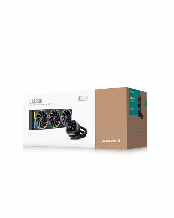 Deepcool LM360 AIO LCD ARGB Liquid Cooler,  2.4" IPS LCD Display, 6th-generation Pump, 2500～3600 RPM±10%, 66.23 CFM Fan Airflow, 3.27 mmAq Fan Air Pressure, Hydro Bearing, Black | R-LM360-BKDMMC-1 thumbnail 6