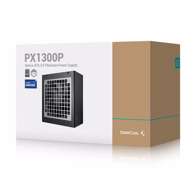 DeepCool PX1300P Fully Modular ATX Power Supply, 1300W Power, 80+ Platinum Efficiency,  120mm Fan, Full Japan Electrolytic Capacitors, Dedicated 12VHPWR, Fluid Dynamic Bearing, Black | R-PXD00P-FC0B-UK image